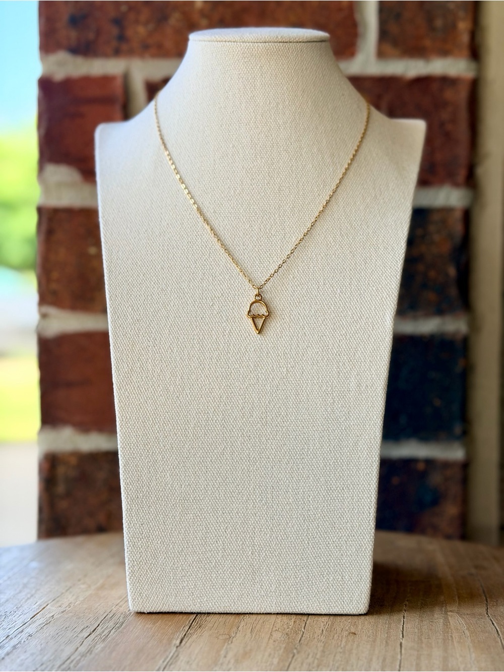 Gold Silhouette Ice Cream Necklace